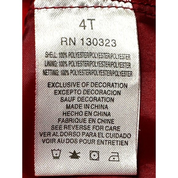 Lilybird Girls 4T Red Satin Holiday Dress Bow Flower Detail Party Formal - Picture 12 of 13